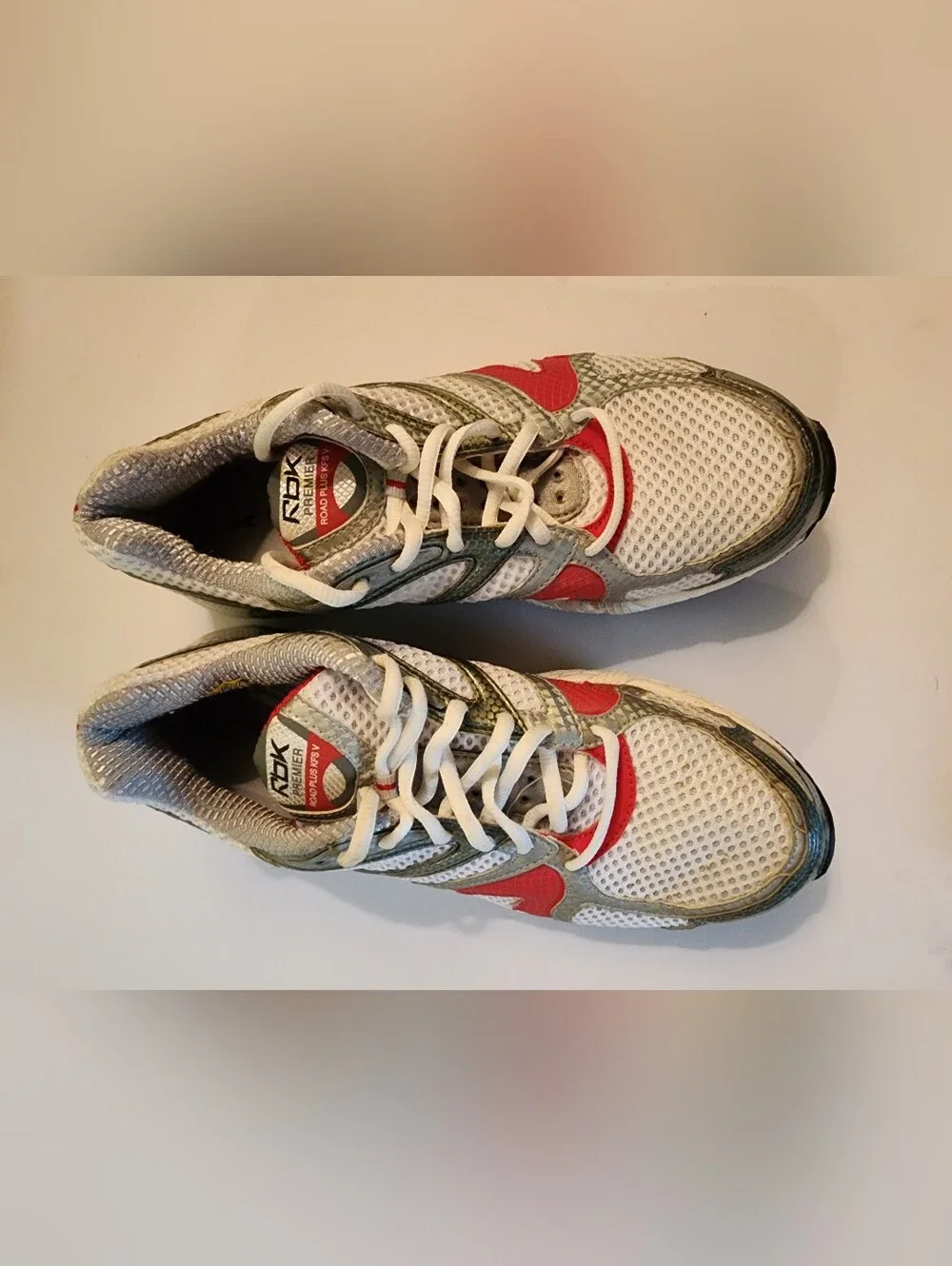 Reebok Women’s White, Red & Gray Athletic Running Shoes